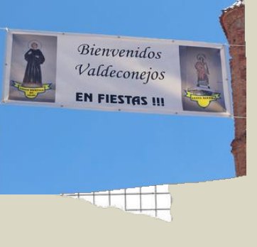 Cartel: Bienvenidos a Valdeconejos en fiestas